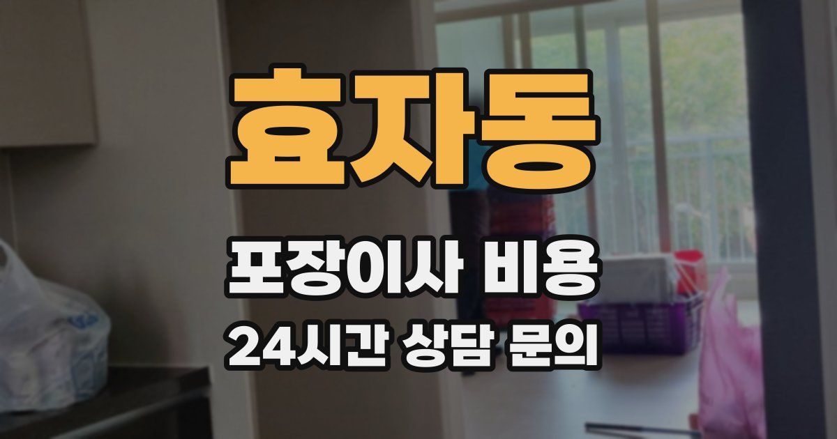 효자동 포장이사 비용