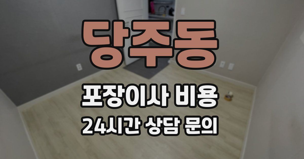 당주동 포장이사 비용