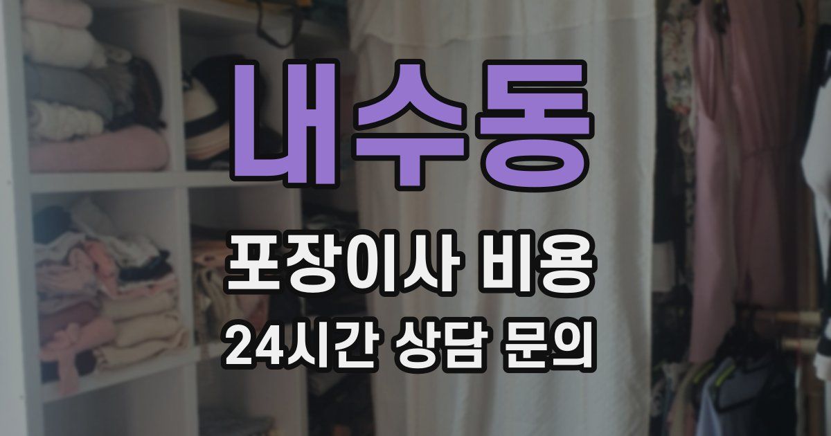 내수동 포장이사 비용