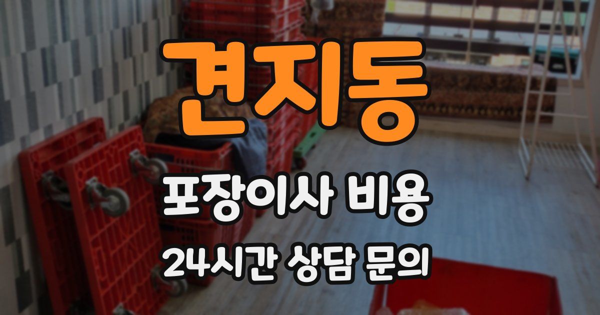 견지동 포장이사 비용