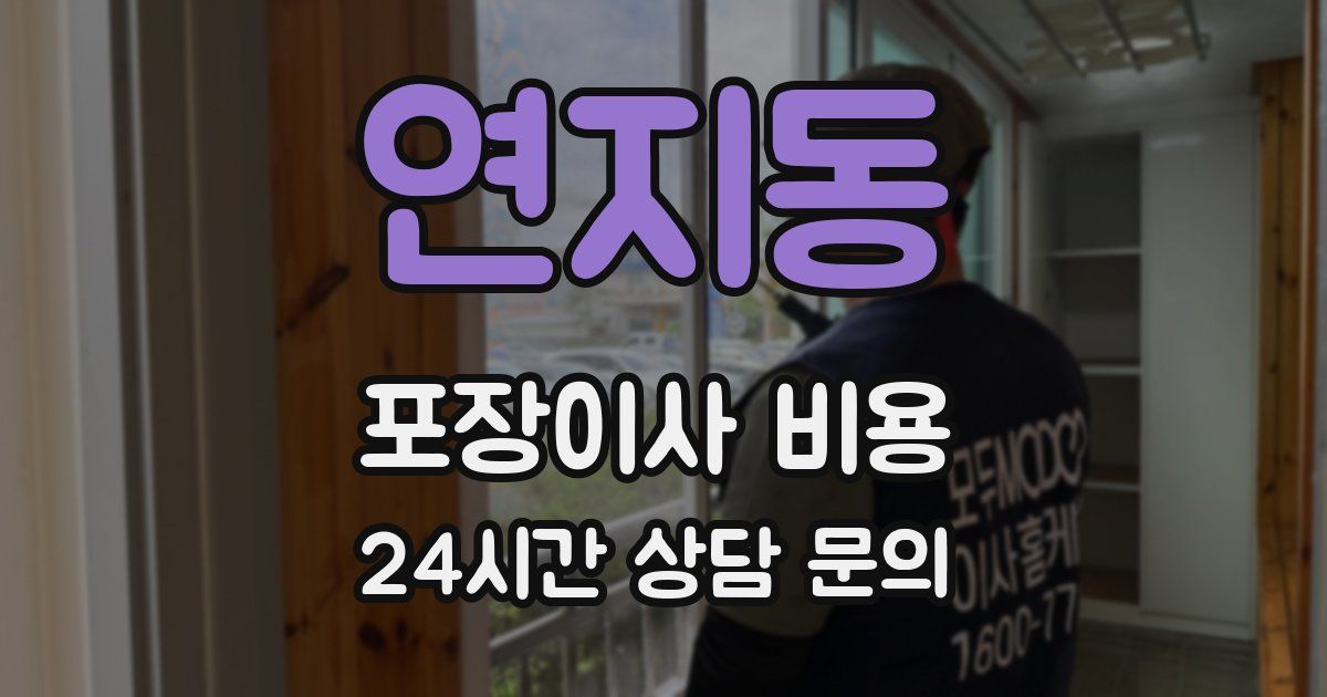 연지동 포장이사 비용