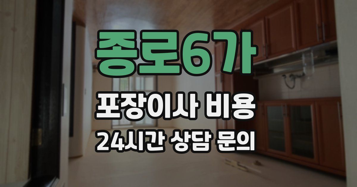 종로6가 포장이사 비용
