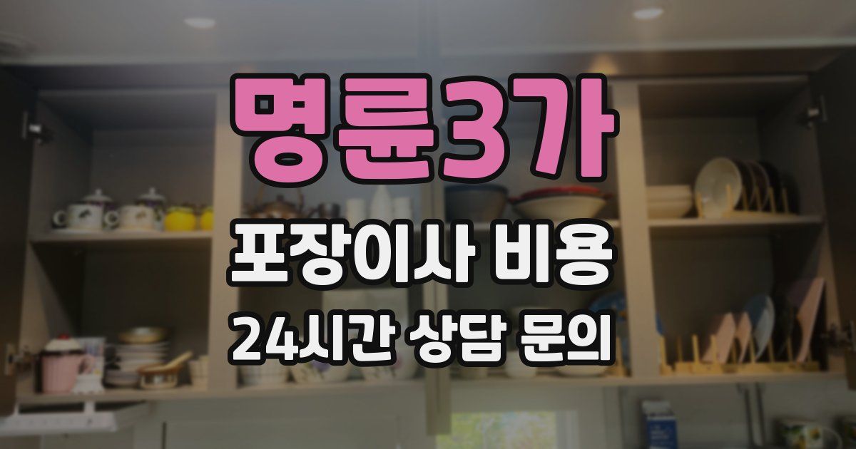 명륜3가 포장이사 비용