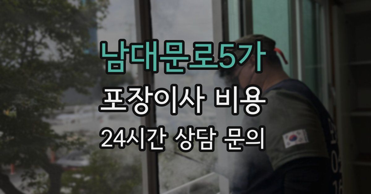 남대문로5가 포장이사 비용