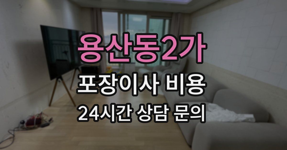 용산동2가 포장이사 비용