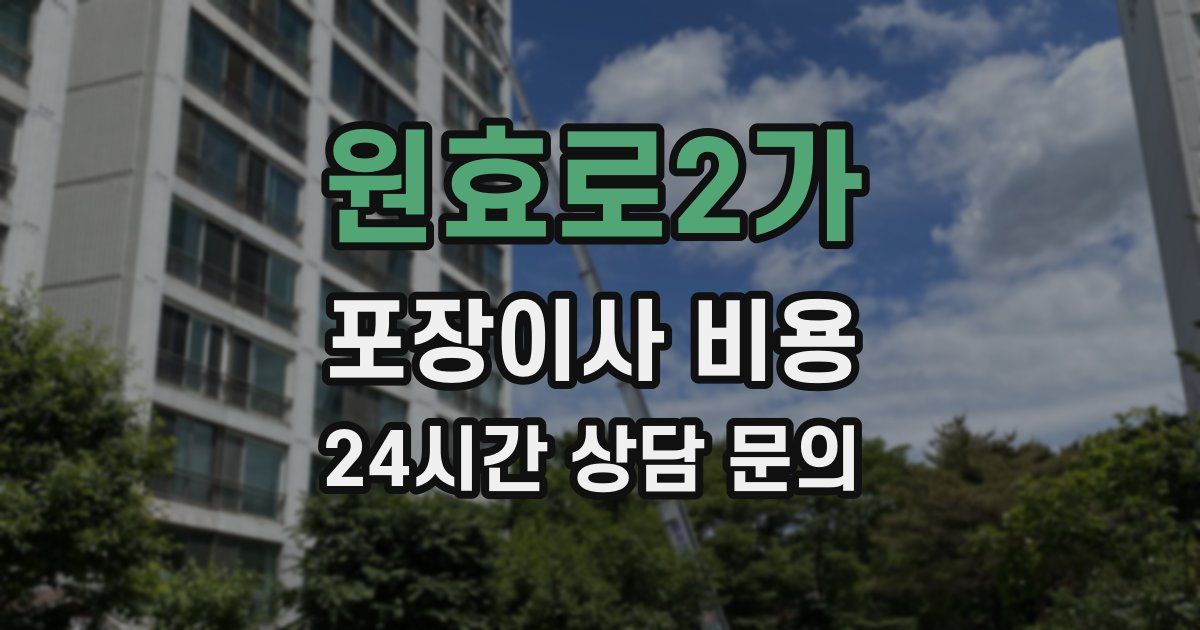 원효로2가 포장이사 비용