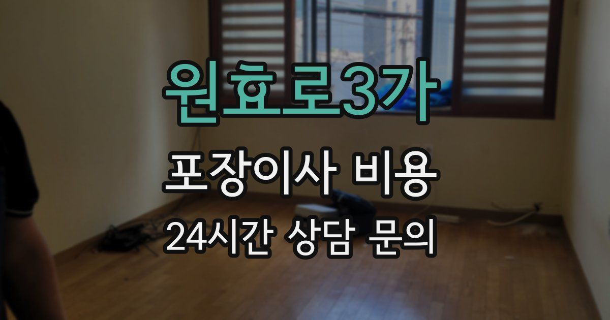 원효로3가 포장이사 비용