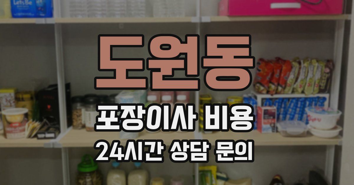 도원동 포장이사 비용