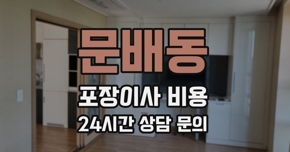 문배동 포장이사 비용