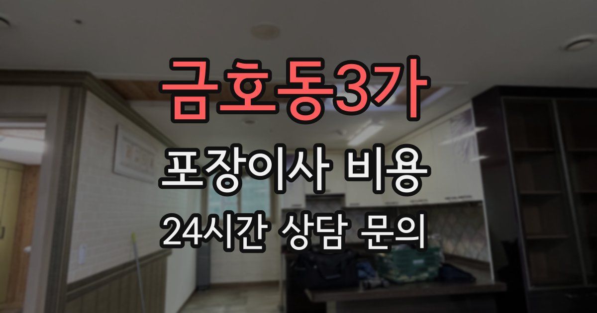 금호동3가 포장이사 비용