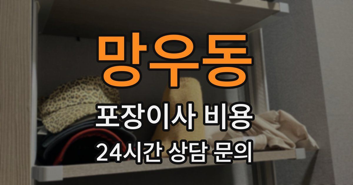 망우동 포장이사 비용