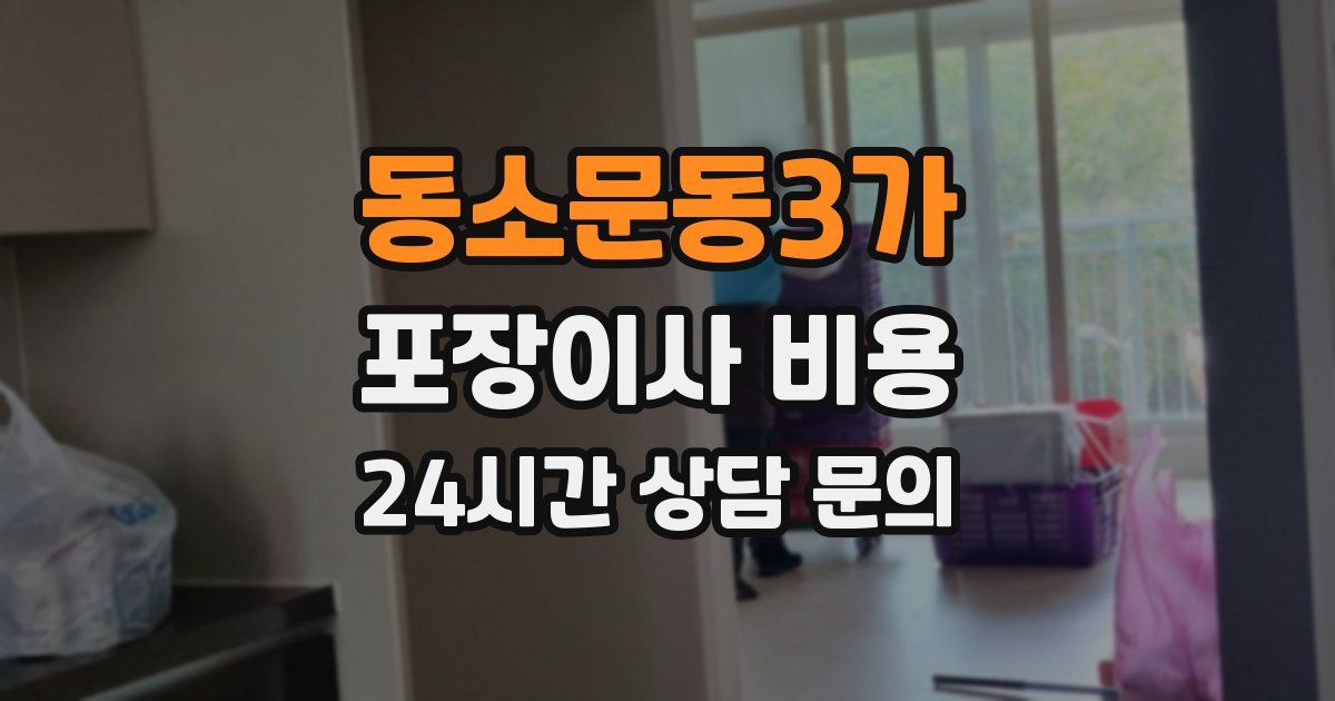 동소문동3가 포장이사 비용