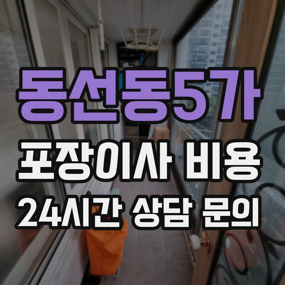 동선동5가 포장이사 비용 창고·다락 짐이 많은 집 체크 포인트