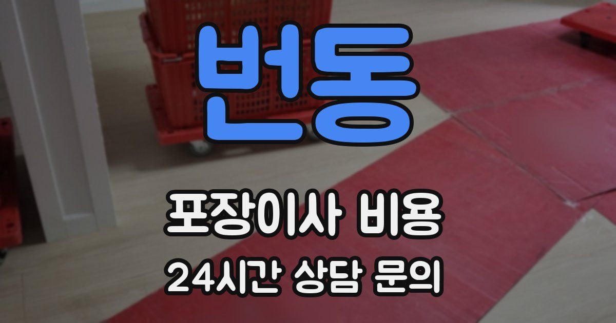 번동 포장이사 비용