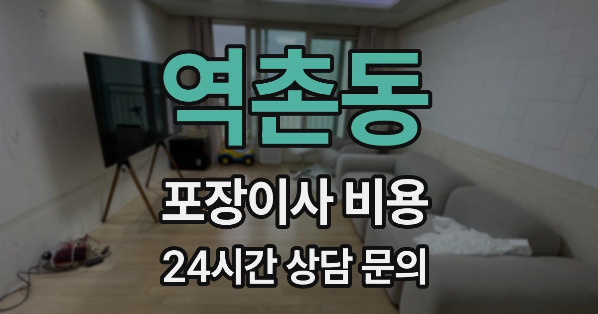 역촌동 포장이사 비용