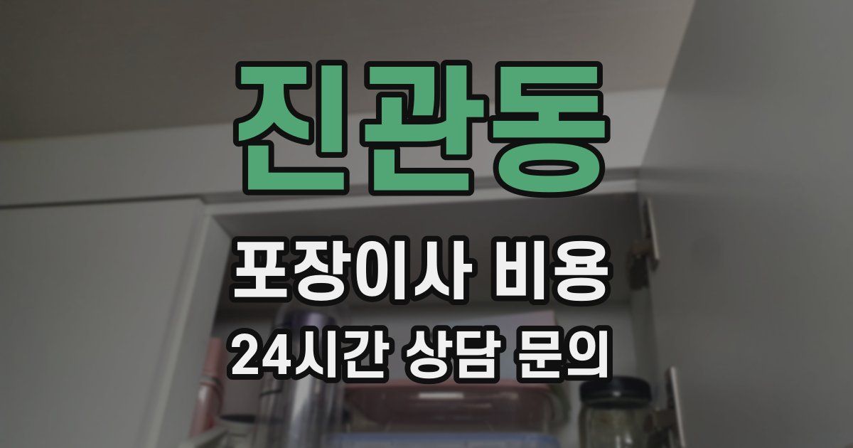 진관동 포장이사 비용
