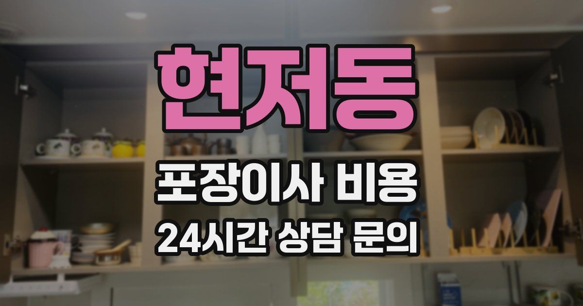 현저동 포장이사 비용
