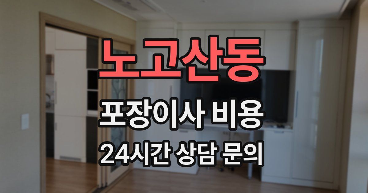 노고산동 포장이사 비용