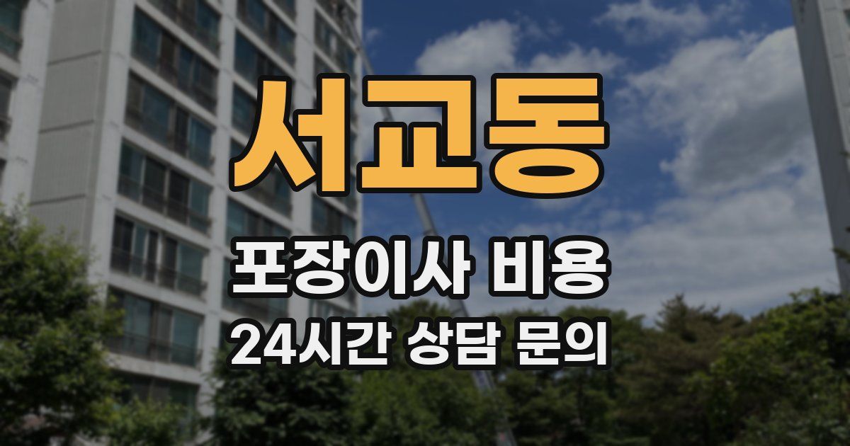 서교동 포장이사 비용
