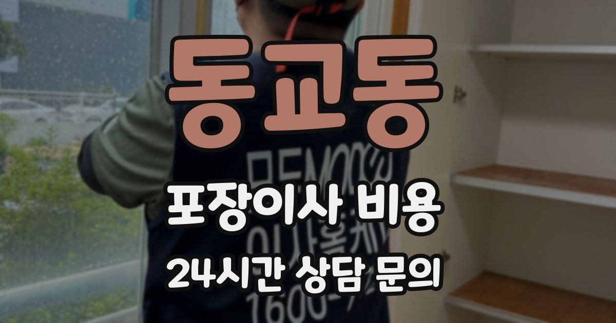 동교동 포장이사 비용