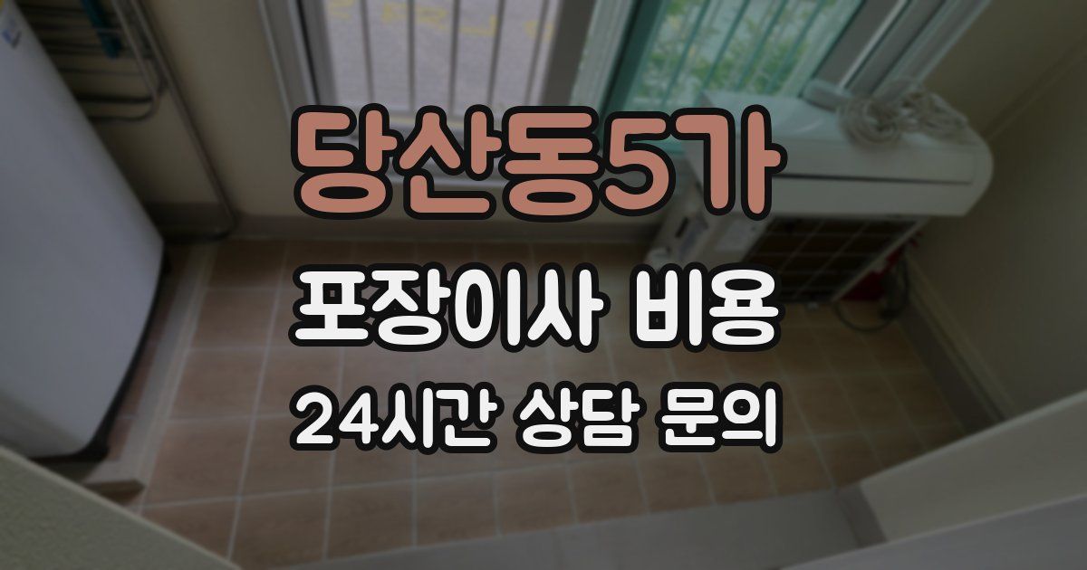 당산동5가 포장이사 비용