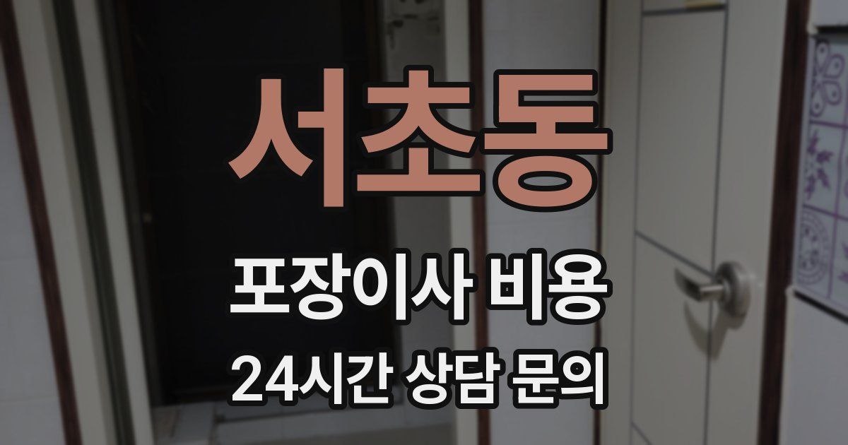서초동 포장이사 비용