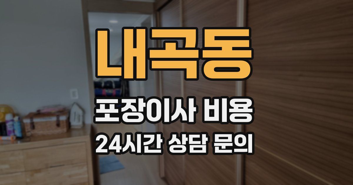 내곡동 포장이사 비용
