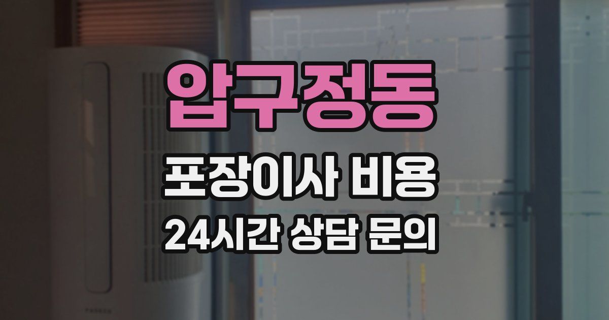 압구정동 포장이사 비용