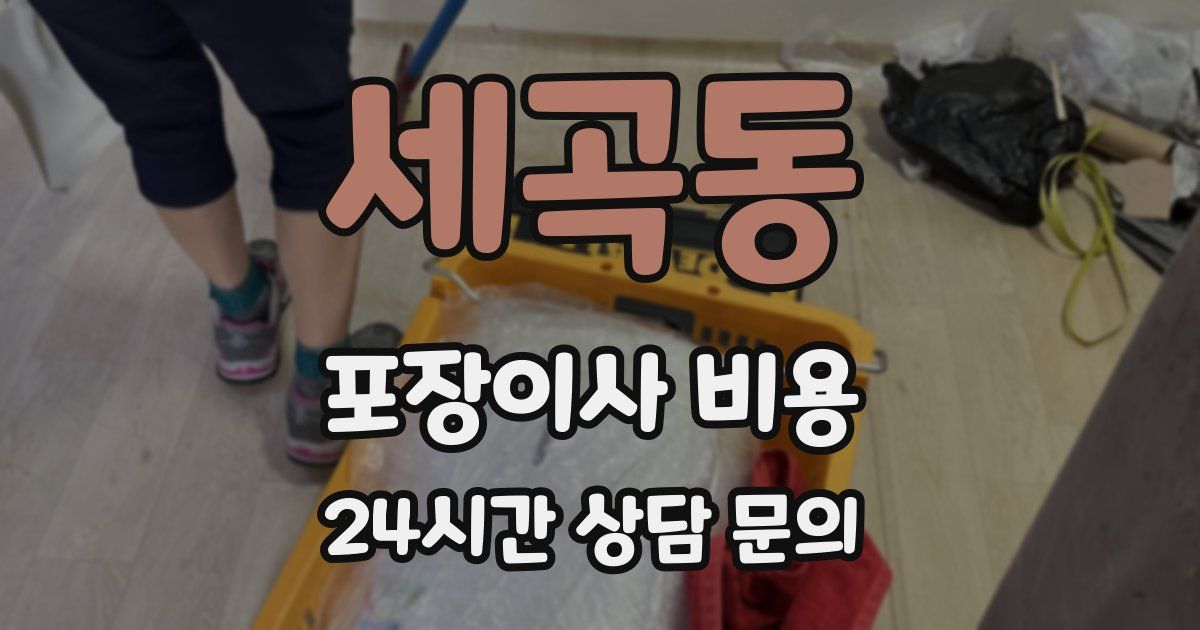 세곡동 포장이사 비용