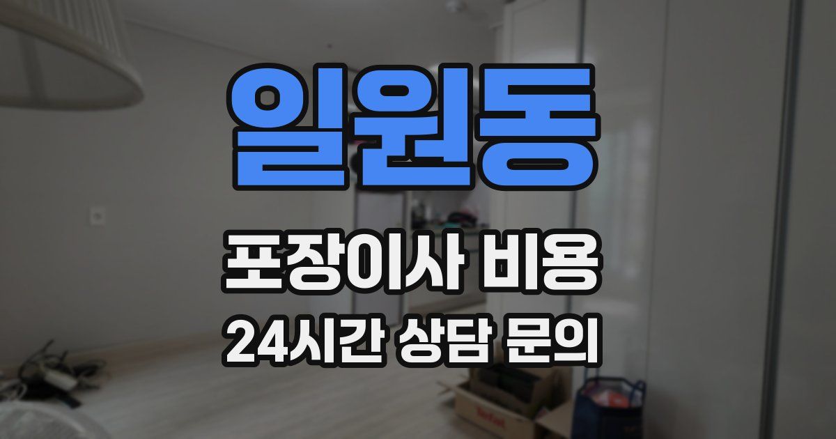 일원동 포장이사 비용