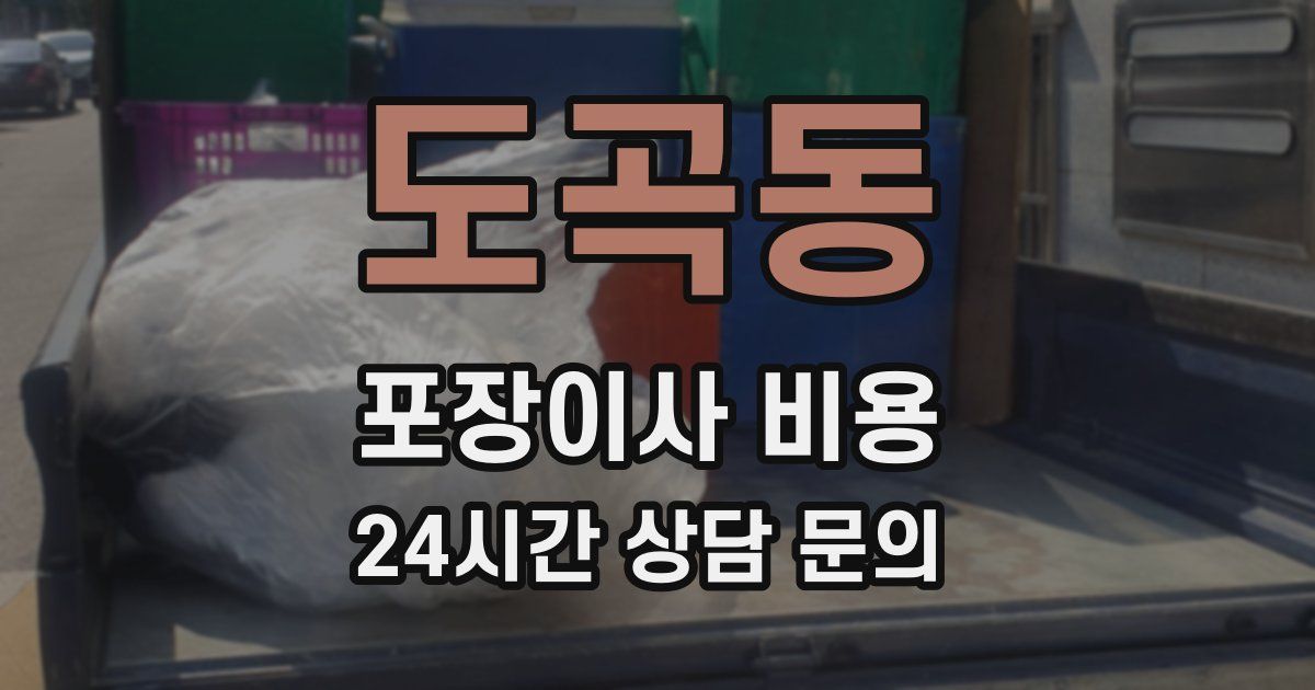 도곡동 포장이사 비용