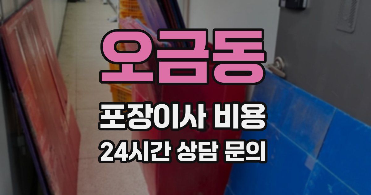 오금동 포장이사 비용