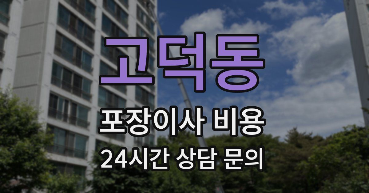 고덕동 포장이사 비용