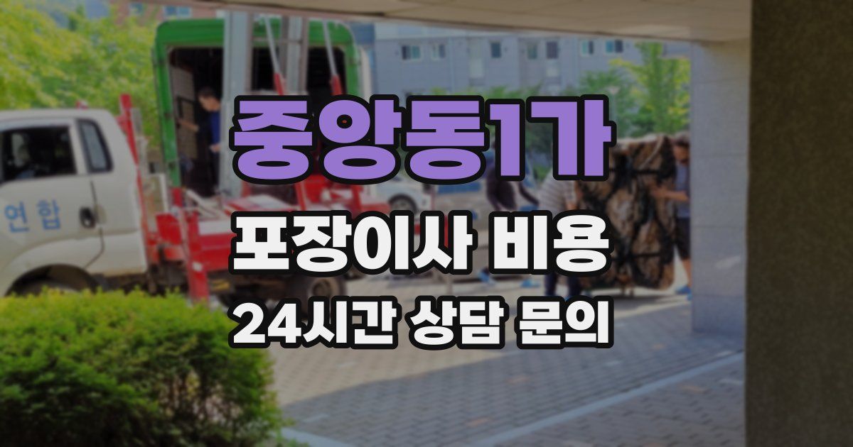 중앙동1가 포장이사 비용