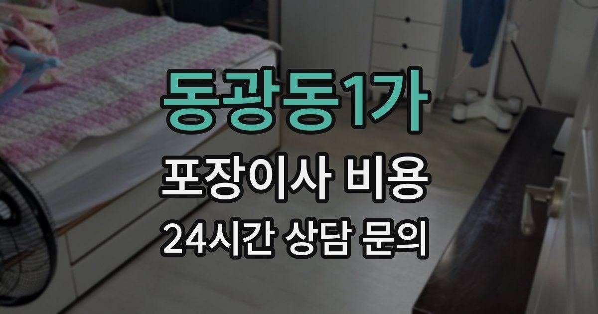 동광동1가 포장이사 비용