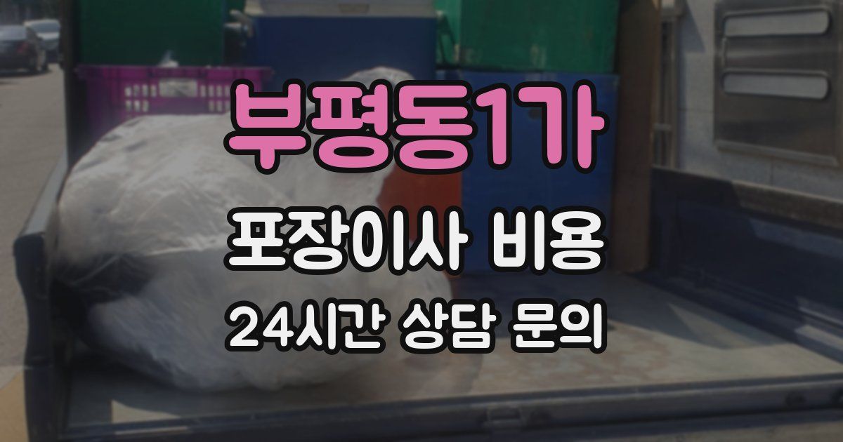 부평동1가 포장이사 비용