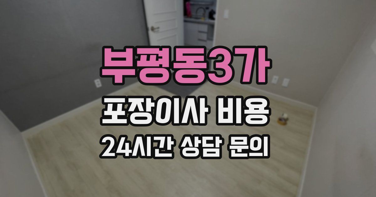 부평동3가 포장이사 비용
