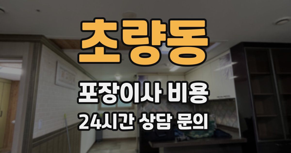 초량동 포장이사 비용