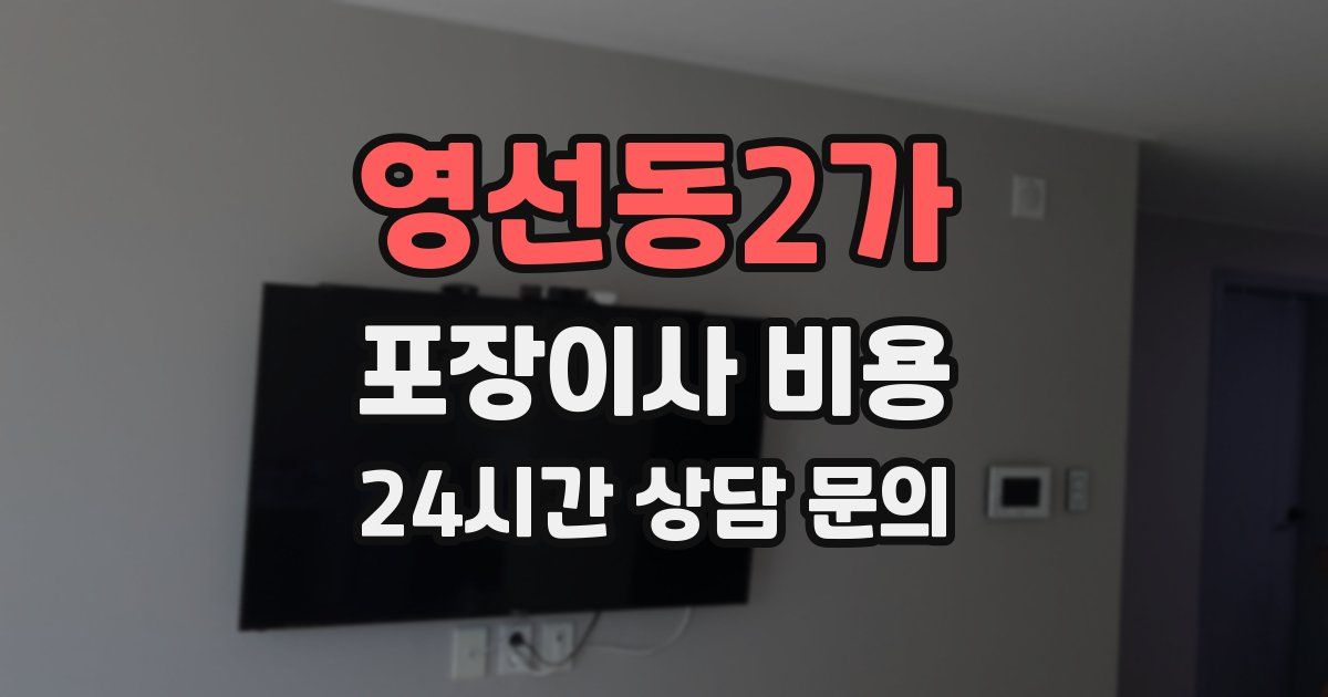 영선동2가 포장이사 비용