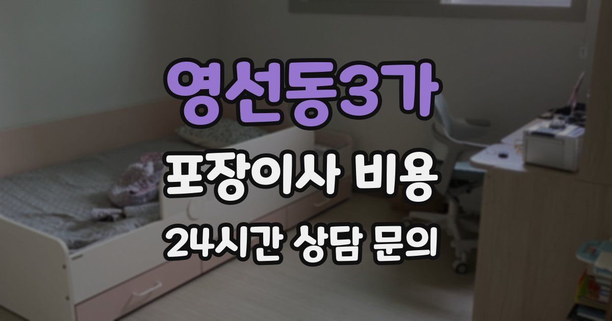 영선동3가 포장이사 비용