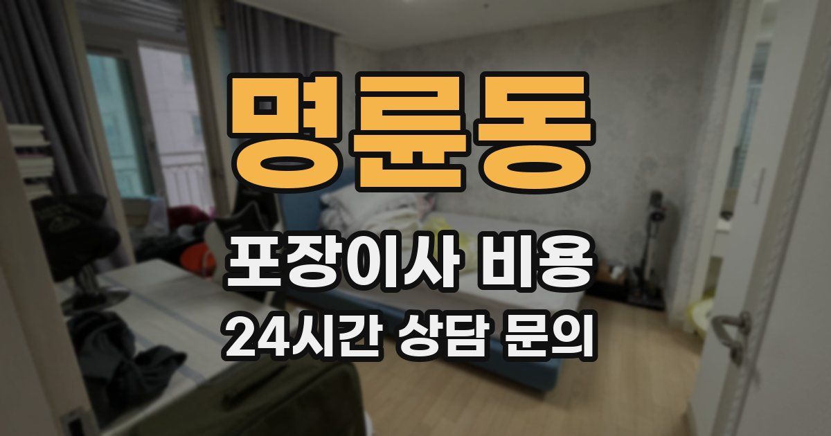 명륜동 포장이사 비용