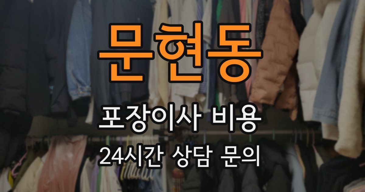 문현동 포장이사 비용