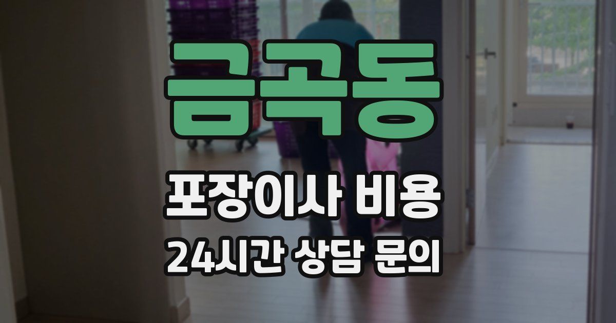 금곡동 포장이사 비용