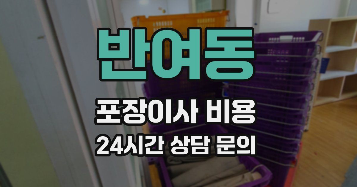 반여동 포장이사 비용