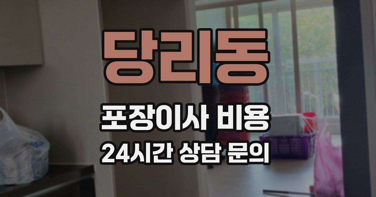 당리동 포장이사 비용