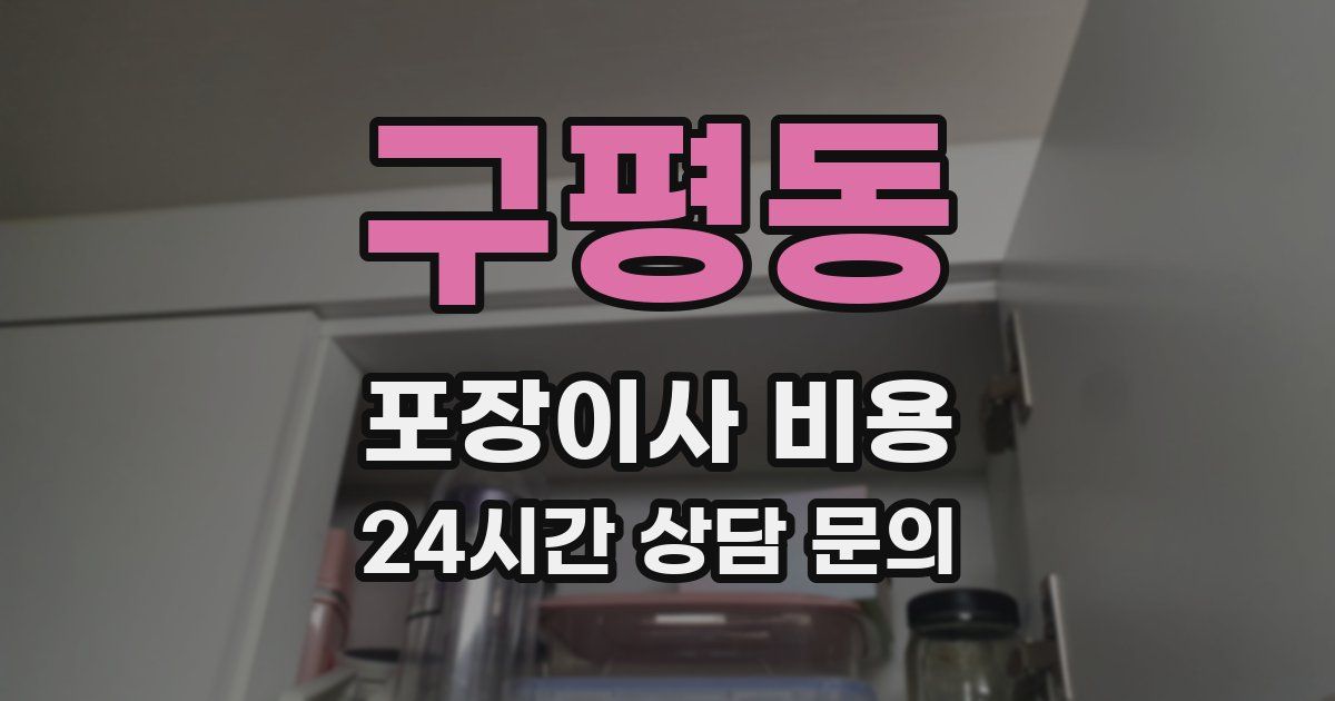 구평동 포장이사 비용