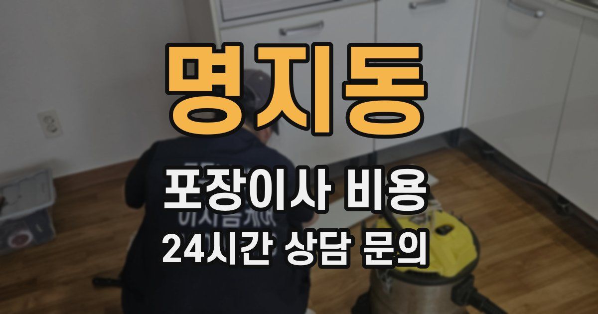 명지동 포장이사 비용