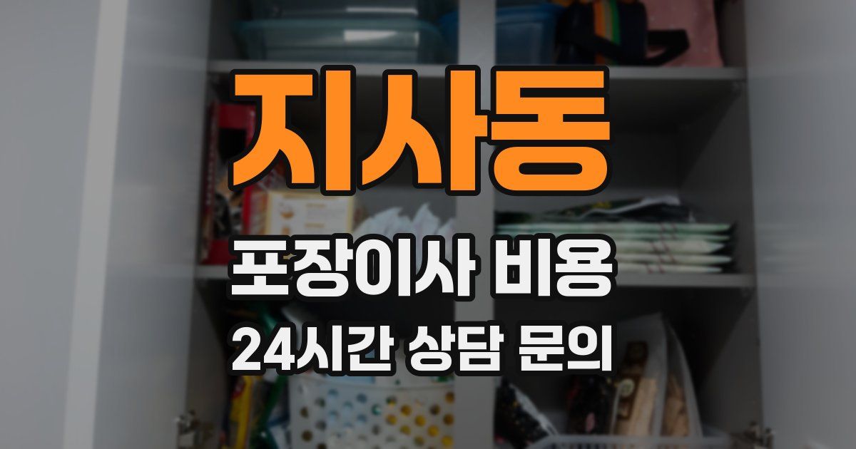 지사동 포장이사 비용