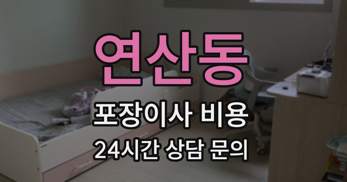 연산동 포장이사 비용