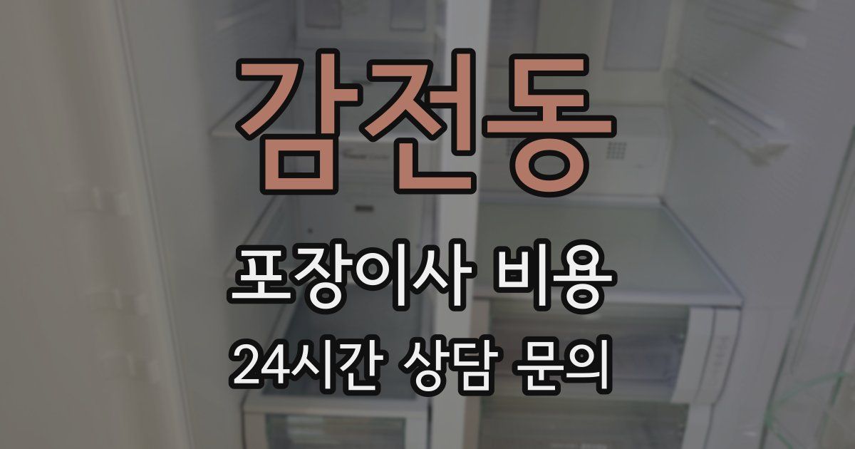 감전동 포장이사 비용